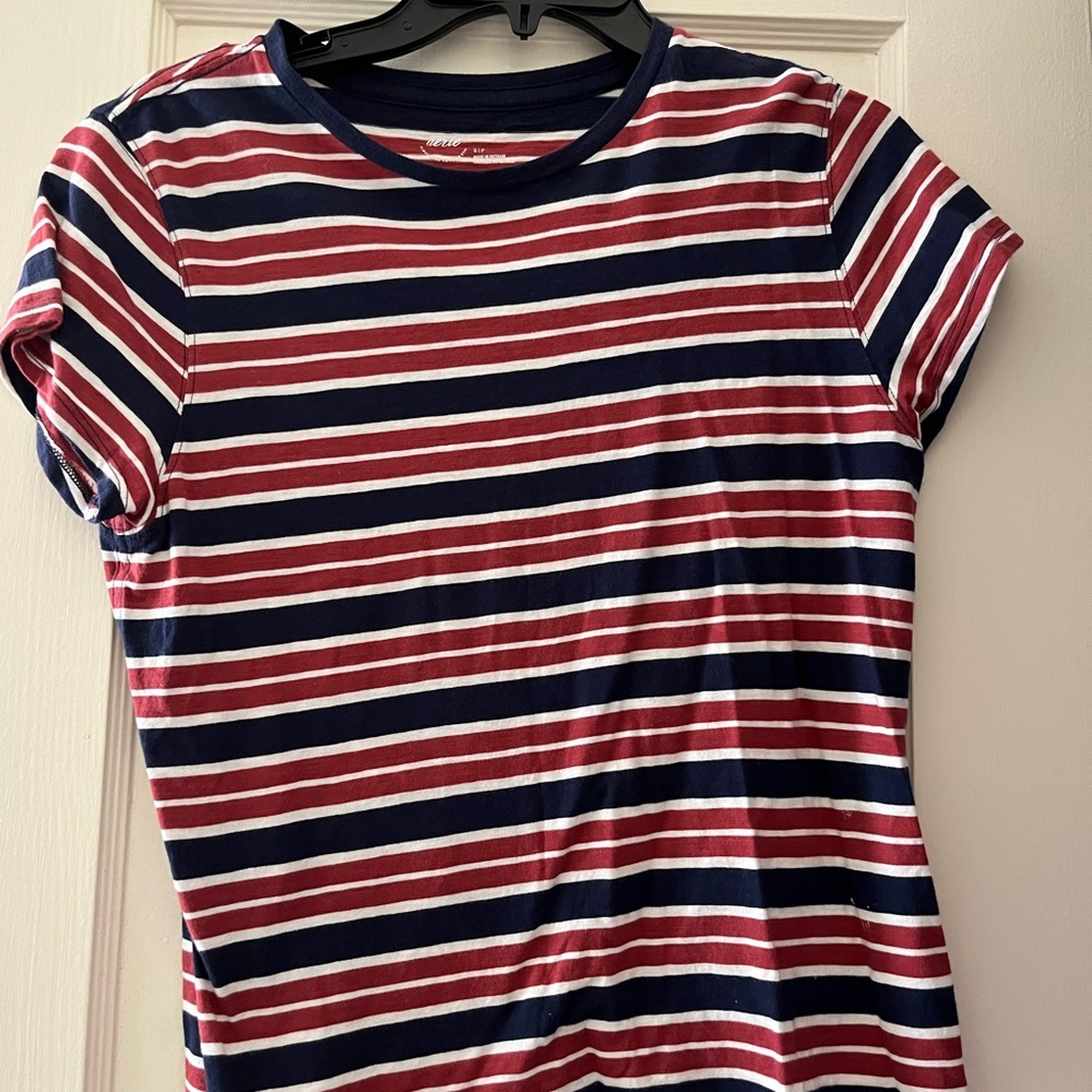 Aerie Navy and Red Striped Tee